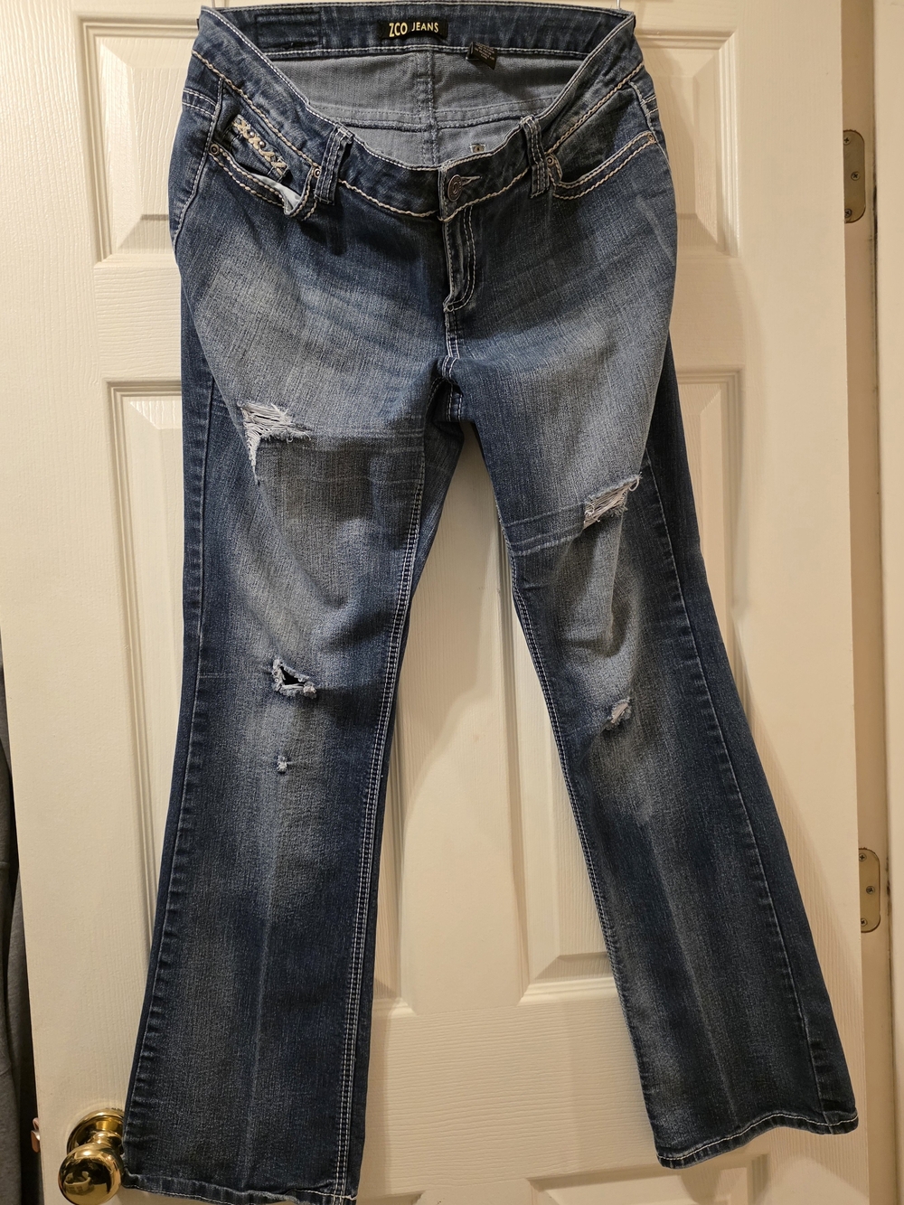 ZCO Women's Distressed Blue Denim Jeans